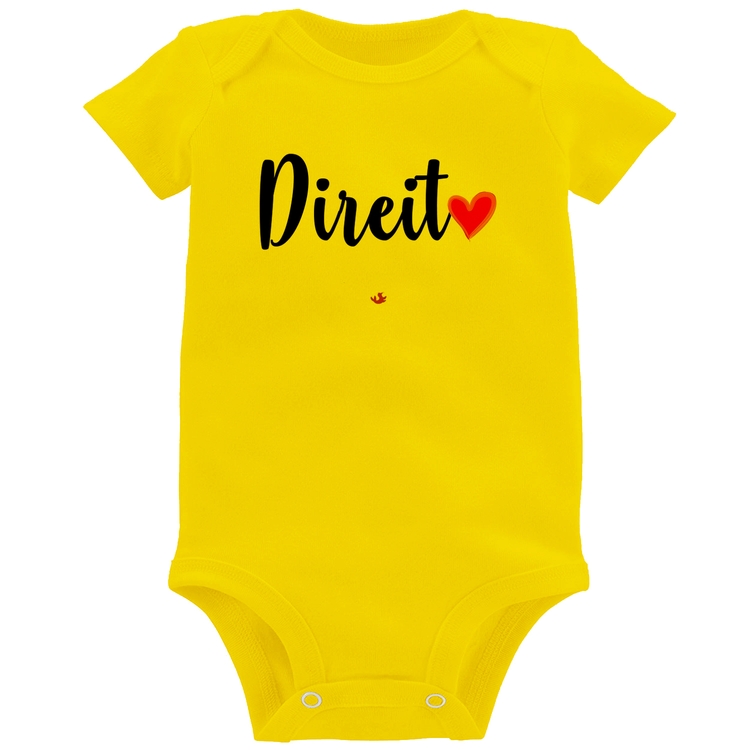 Body Bebê Direito por amor - Amarelo