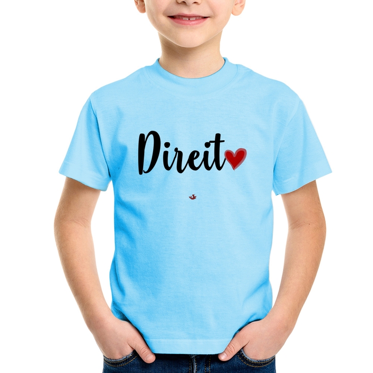 Camiseta Infantil Direito por amor - Azul Bebê