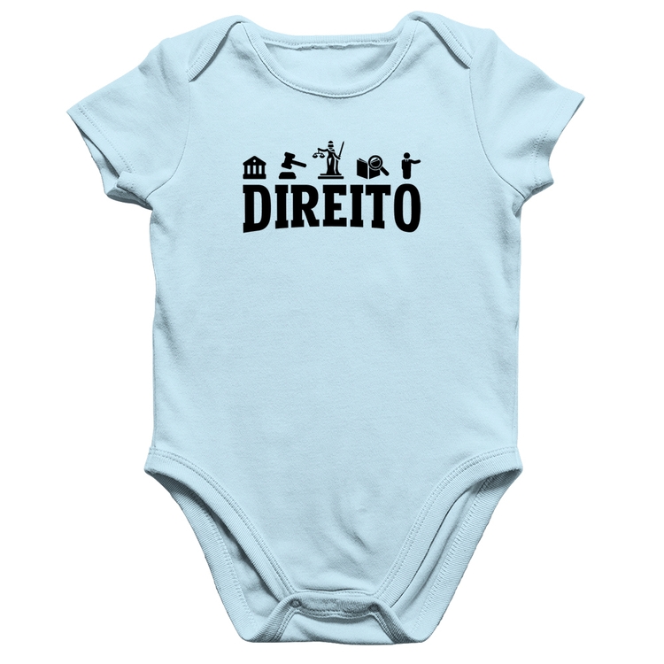 Body Bebê Algodão Direito Símbolos - Azul Bebê