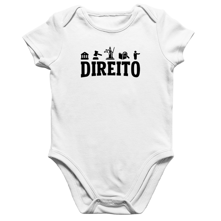 Body Bebê Algodão Direito Símbolos - Branco