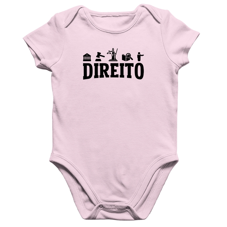 Body Bebê Algodão Direito Símbolos - Rosa Bebê