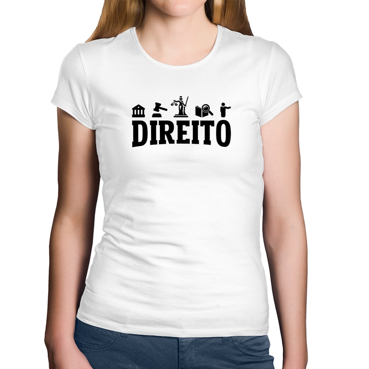 Baby Look Algodão Direito Símbolos - Branca