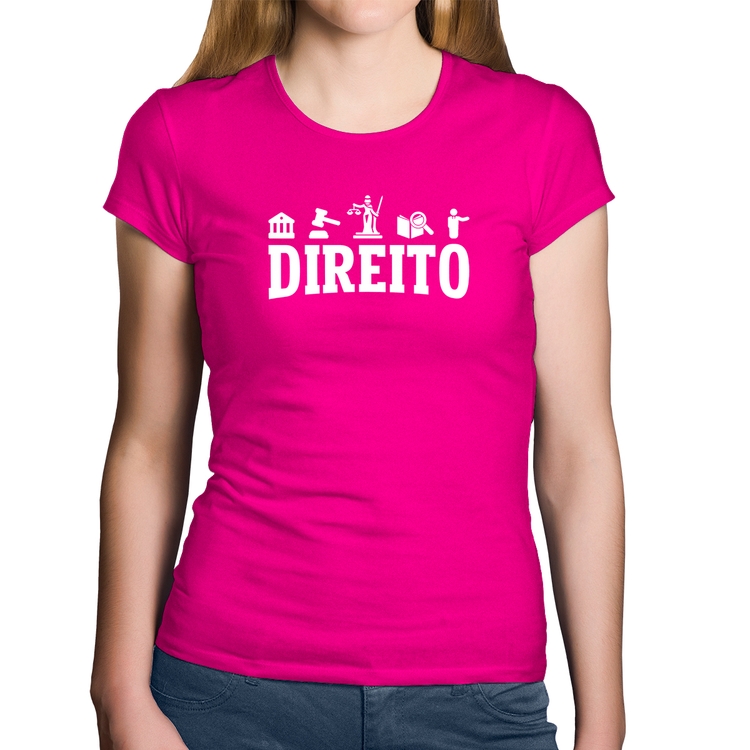 Baby Look Algodão Direito Símbolos - Rosa