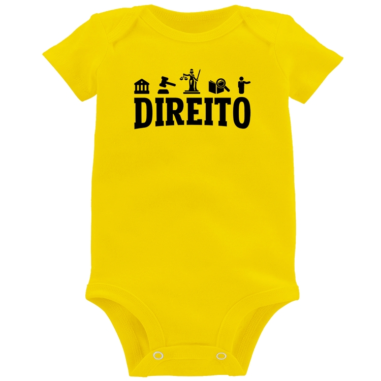 Body Bebê Direito Símbolos - Amarelo