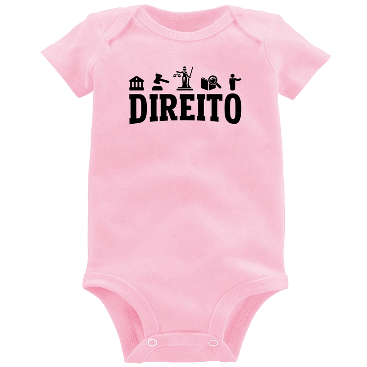 Body Bebê Direito Símbolos - Rosa Bebê