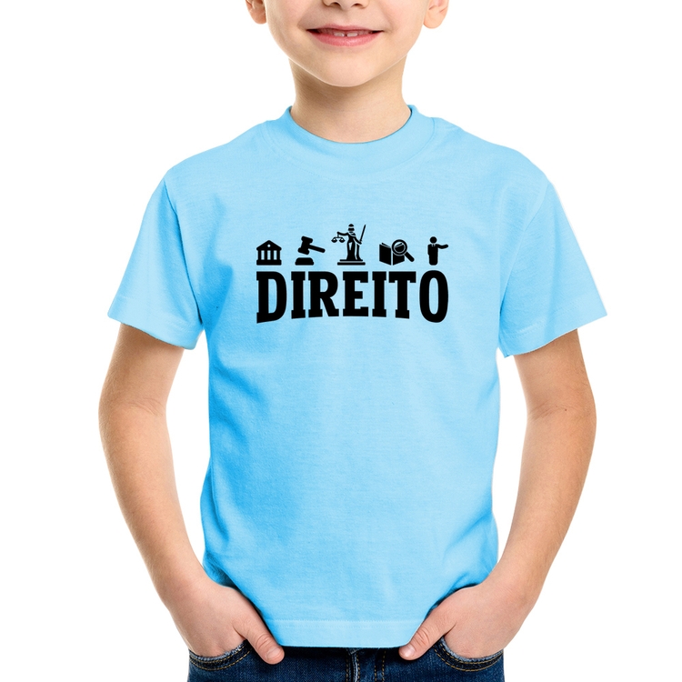 Camiseta Infantil Direito Símbolos - Azul Bebê