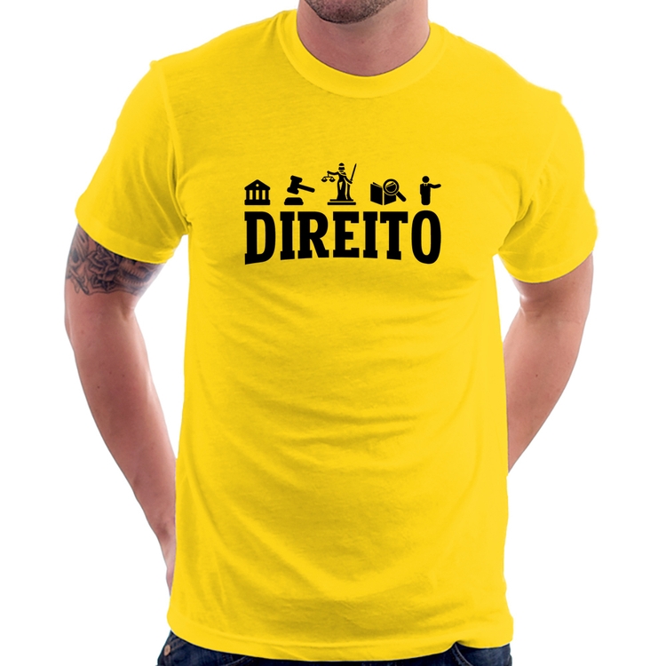 Camiseta Direito Símbolos - Amarela