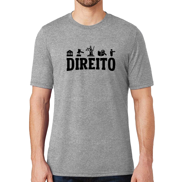 Camiseta Direito Símbolos - Cinza