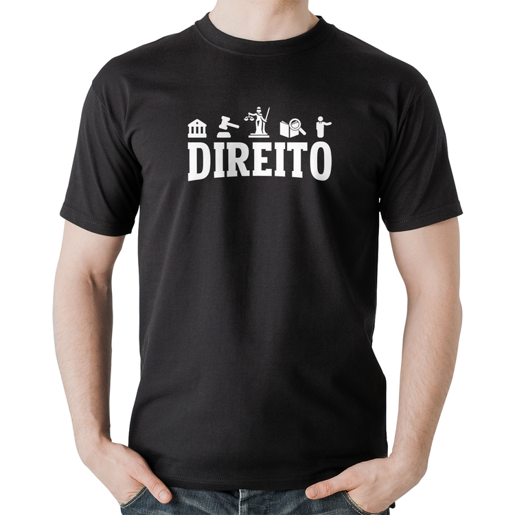 Camiseta Algodão Direito Símbolos