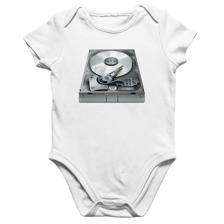 Body Bebê Algodão Disco Rígido HD - Branco