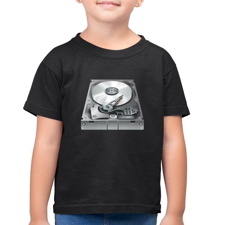 Camiseta Algodão Infantil Disco Rígido HD