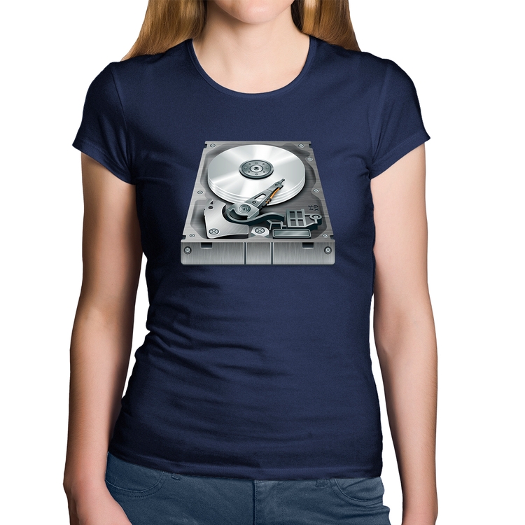 Baby Look Algodão Disco Rígido HD - Marinho