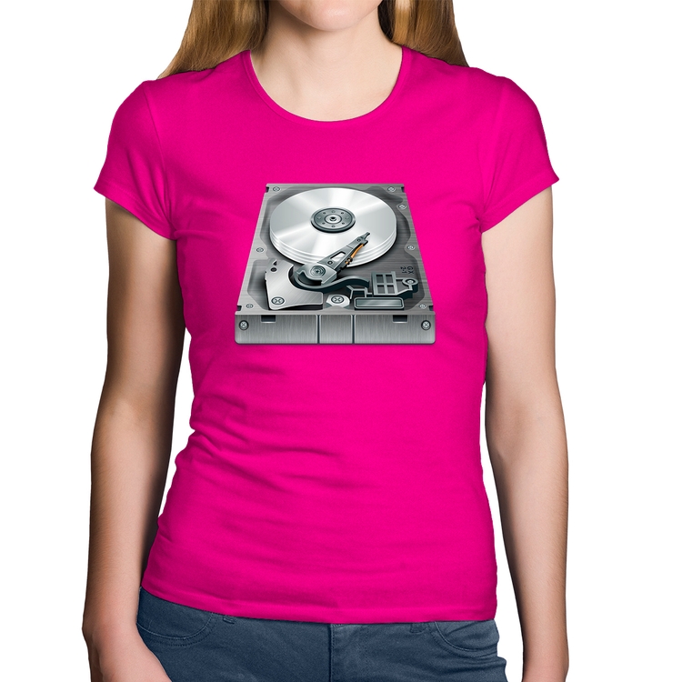 Baby Look Algodão Disco Rígido HD - Rosa