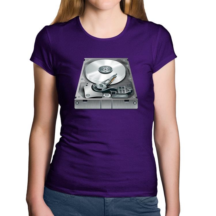 Baby Look Algodão Disco Rígido HD - Roxa