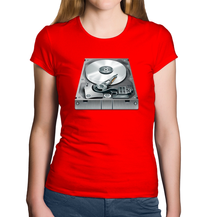 Baby Look Algodão Disco Rígido HD - Vermelha