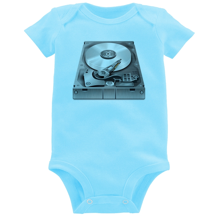 Body Bebê Disco Rígido HD - Azul Bebê