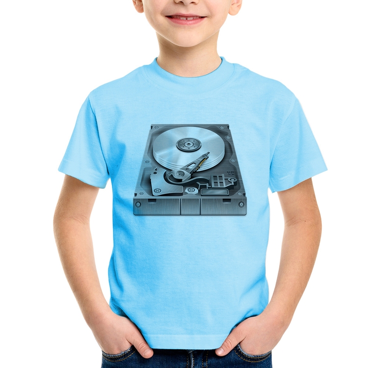 Camiseta Infantil Disco Rígido HD - Azul Bebê