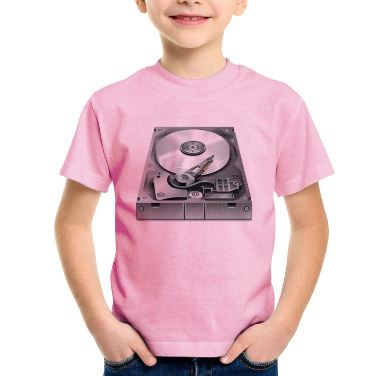 Camiseta Infantil Disco Rígido HD - Rosa Bebê