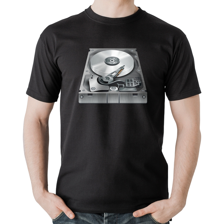 Camiseta Algodão Disco Rígido HD