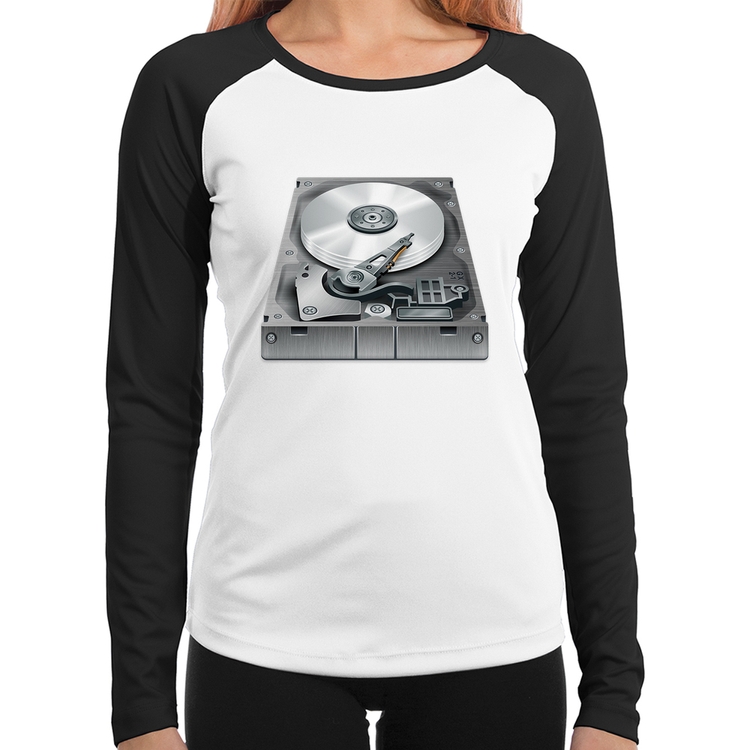 Baby Look Raglan Disco Rígido HD Manga Longa