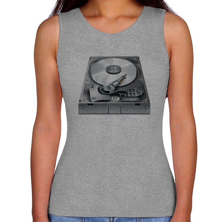 Regata Feminina Disco Rígido HD - Cinza