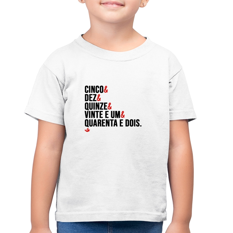Camiseta Algodão Infantil Distâncias de Corrida - Branca