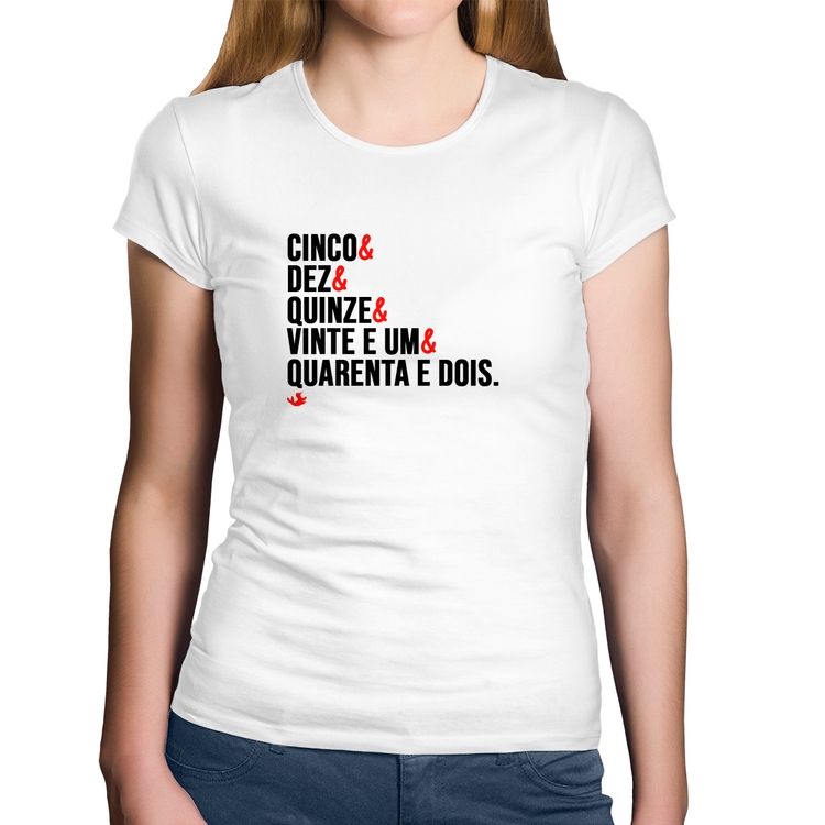 Baby Look Algodão Distâncias de Corrida - Branca