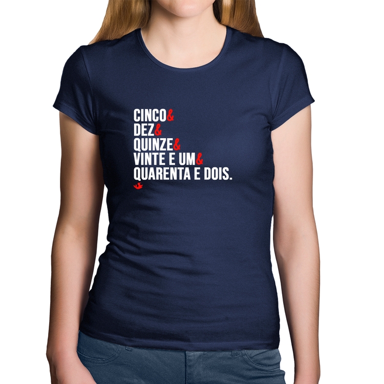 Baby Look Algodão Distâncias de Corrida - Marinho