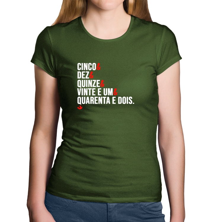 Baby Look Algodão Distâncias de Corrida - Musgo