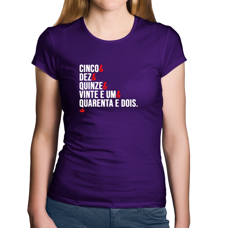 Baby Look Algodão Distâncias de Corrida - Roxa