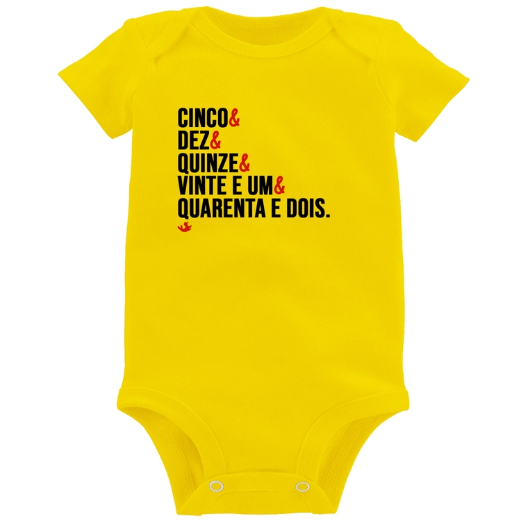 Body Bebê Distâncias de Corrida - Amarelo