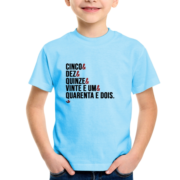 Camiseta Infantil Distâncias de Corrida - Azul Bebê