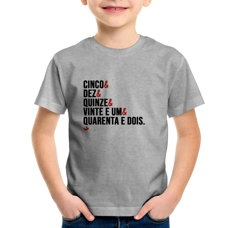 Camiseta Infantil Distâncias de Corrida - Cinza