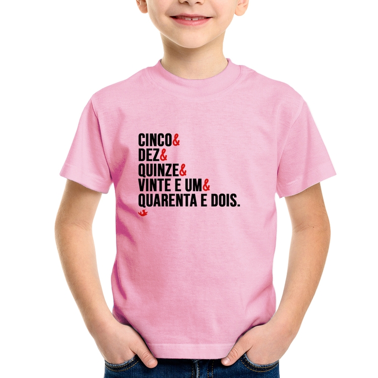 Camiseta Infantil Distâncias de Corrida - Rosa Bebê