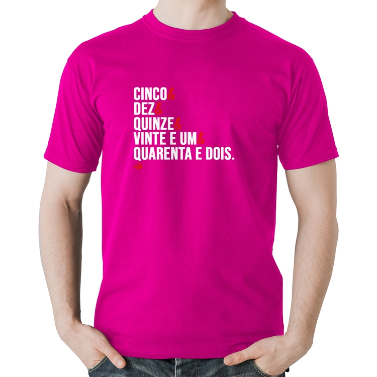 Camiseta Algodão Distâncias de Corrida - Rosa