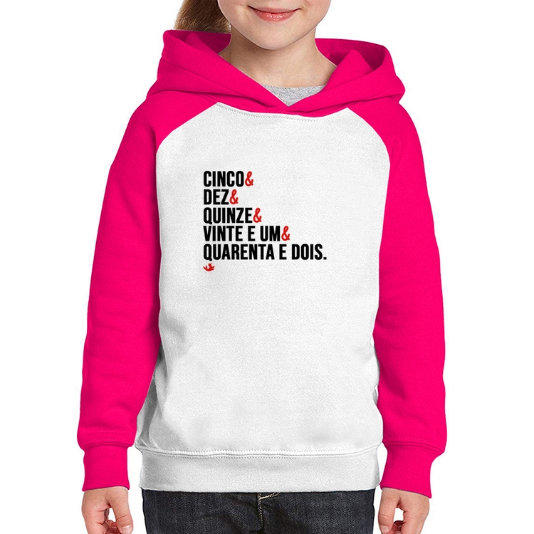 Moletom Infantil Distâncias de Corrida - Branco/Rosa