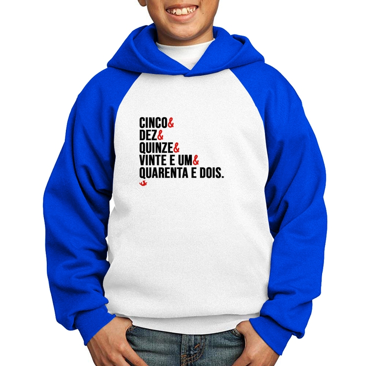 Moletom Infantil Distâncias de Corrida - Branco/Azul