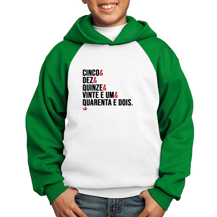 Moletom Infantil Distâncias de Corrida - Branco/Verde