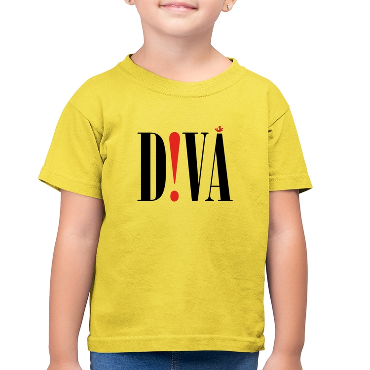 Camiseta Algodão Infantil Diva - Amarelo Canário
