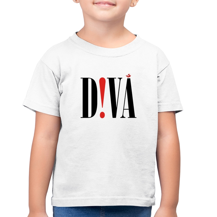 Camiseta Algodão Infantil Diva - Branca