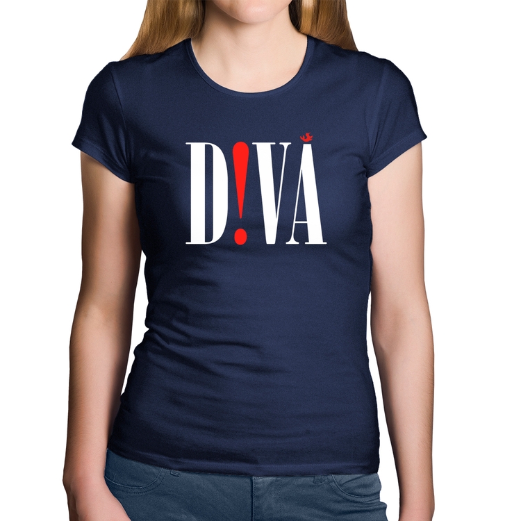 Baby Look Algodão Diva - Marinho