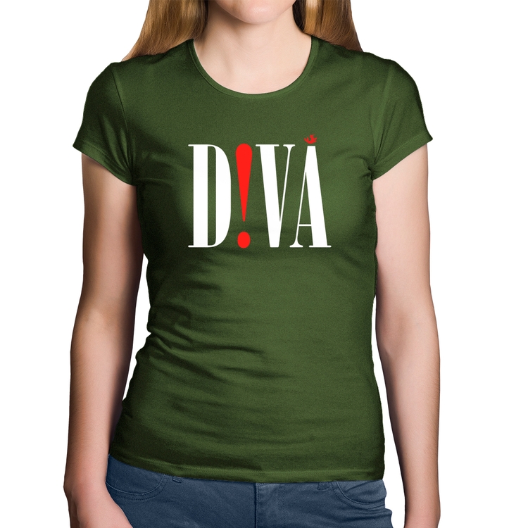 Baby Look Algodão Diva - Musgo