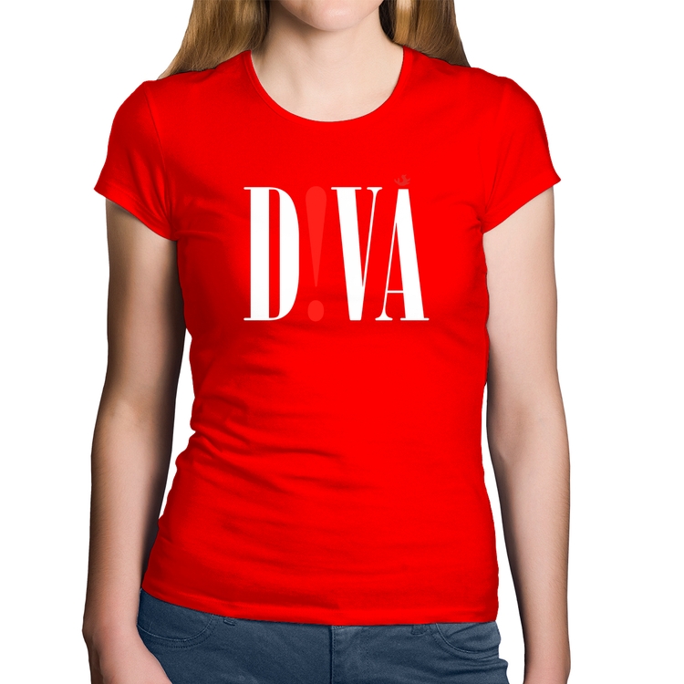 Baby Look Algodão Diva - Vermelha