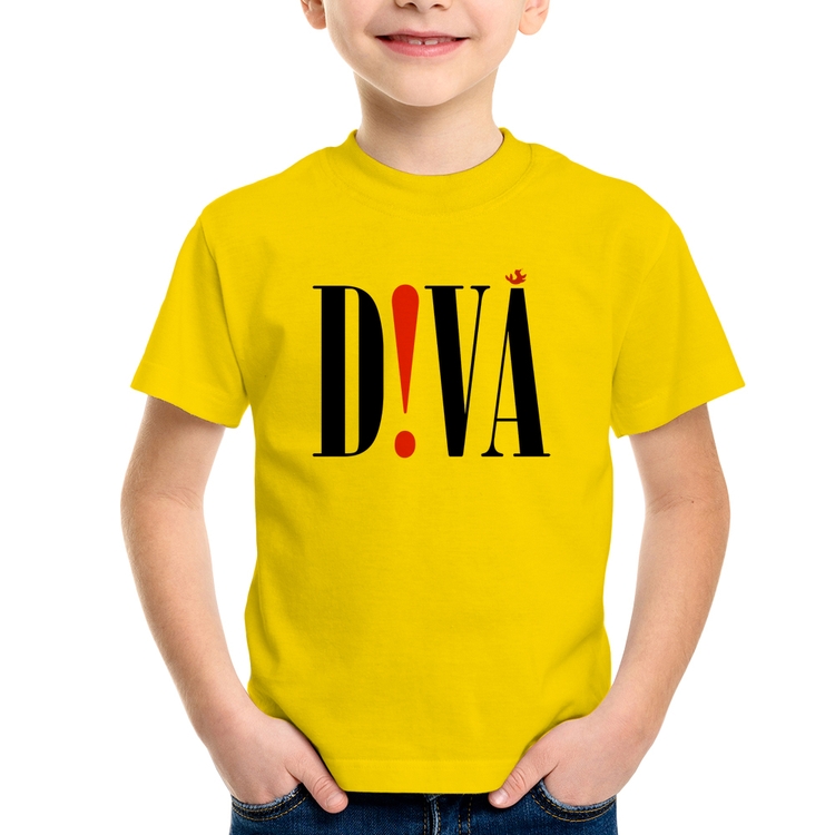 Camiseta Infantil Diva - Amarela