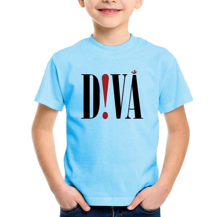 Camiseta Infantil Diva - Azul Bebê