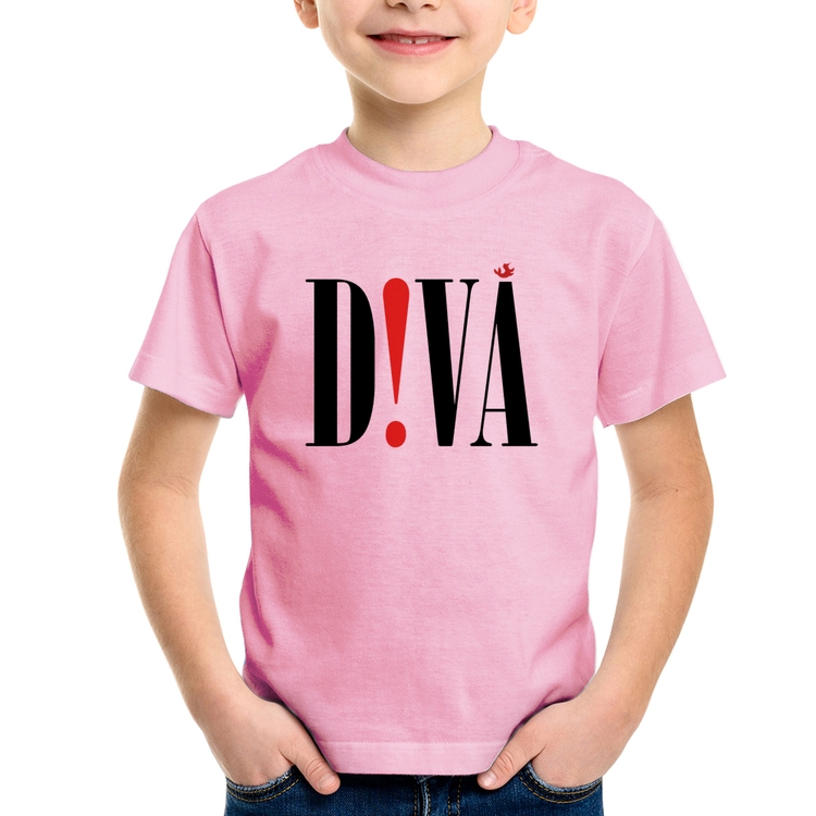 Camiseta Infantil Diva - Rosa Bebê