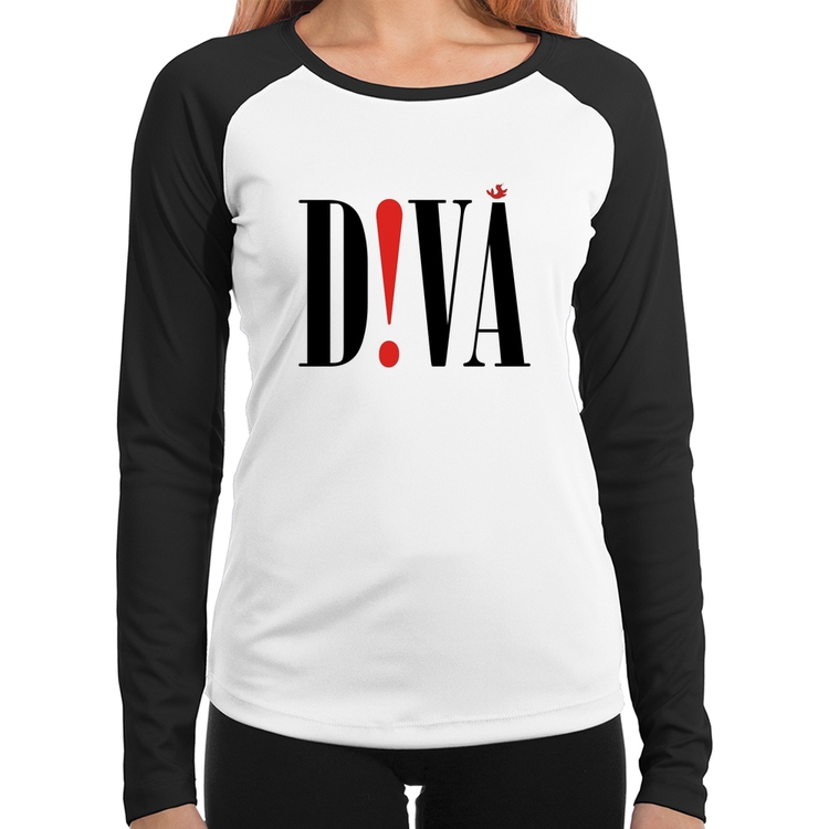 Baby Look Raglan Diva Manga Longa