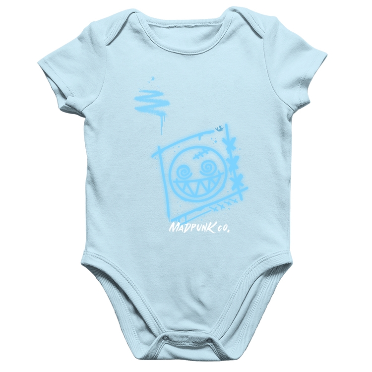 Body Bebê Algodão Dizzy Eyes Madpunk co. - Azul Bebê