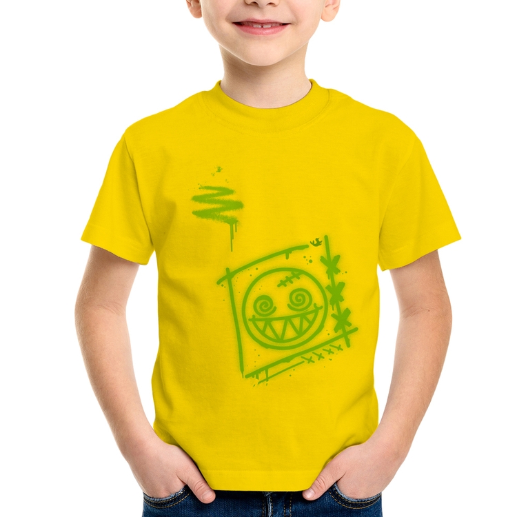 Camiseta Infantil Dizzy Eyes Madpunk co. - Amarela
