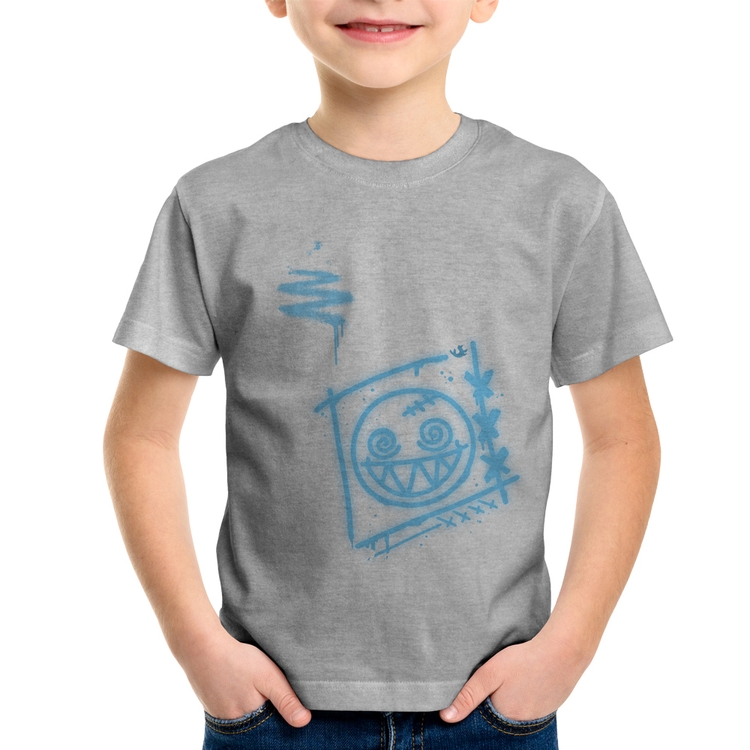 Camiseta Infantil Dizzy Eyes Madpunk co. - Cinza